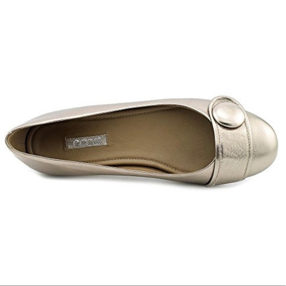 Ecco gold flat shoes